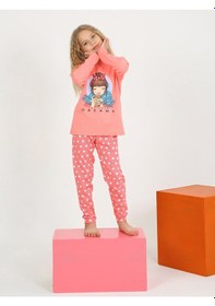 Resim Kız Çocuk Uzun Kollu %100 Pamuklu Pijama Takımı Let Your Nar 