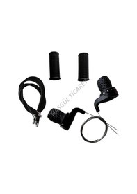 Resim HSGL BİSİKLET SİYAH VİTES KOLU SET NOKTALI 3X7 Mavi - Beyaz 