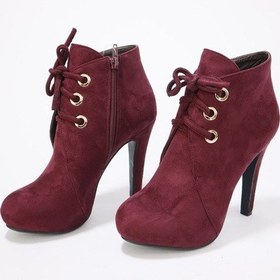 Resim Nealdin Kadın Nubuk Uzun Topuklu Ayakkabı Bordo 