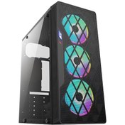 Resim MG3146 3x RGB Fan USB 3.0 Powersız ATX Gaming Oyuncu Kasası Xaser