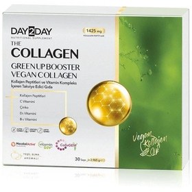 Resim Day2day The Collagen Booster Vegan Collagen Yeşil Elma Aromalı 30 Saşe Takviye Edici Gıda 