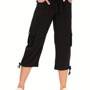 Resim Kadınlar İçin Hafif Çabuk Kuruyan Kargo Yürüyüş Pantolonu - İpli Bel, Çok Amaçlı Cepli Her Mevsim Outdoor Seyahat Pantolonu - Şeffaf Olmayan Spor Pantolon (Günlük ve Resmi Etkinlikler) - DGD, Rahat Kesim 