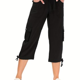 Resim Kadınlar İçin Hafif Çabuk Kuruyan Kargo Yürüyüş Pantolonu - İpli Bel, Çok Amaçlı Cepli Her Mevsim Outdoor Seyahat Pantolonu - Şeffaf Olmayan Spor Pantolon (Günlük ve Resmi Etkinlikler) - DGD, Rahat Kesim 