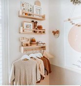 Resim Ahşap Montessori Kitaplık Çocuk Bebek Odası Duvar Rafı 