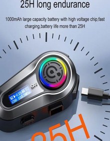 Resim Q008 Lcd Fm Radio Eq Ses Ipx6 Su Geçirmez Rgb Işıklı Bluetooth Motosiklet Kask Kulaklığı 