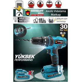 Resim Germany Style GRM-99880 VFX 15000 Mah 2 A Çelik Şanzıman Darbeli Matkap 