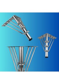 Resim 15 Cm Metal 3 Telli Koltuk Ayağı Mobilya Ayağı Ünite Ayağı Konsol Ayağı Puf Berjer Ayağı Krom 