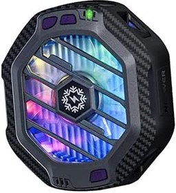 Resim Komdndht Telefon Soğutucu Manyetik Kablosuz Şarj RGB Aydınlatma, 3 Seviye Hızlı Soğutma Fanı Telefon Oyun Canlı Akış Kolay Kurulum 