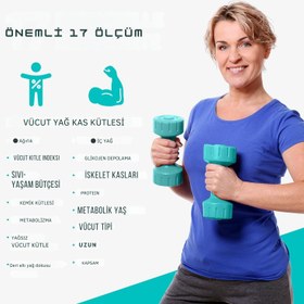 Resim Dijital Akıllı Baskül, 17 Vücut Ölçümü, Yağ-Kas Analizi, 180 kg Kapasite 