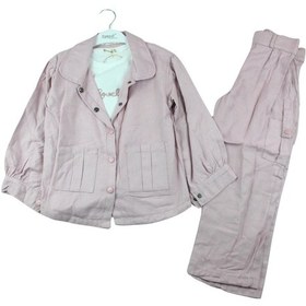 Resim 4369-pampal 2-5 Yaş Keten Takım - Gül Kurusu Gül Kurusu 