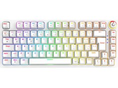 Resim Rampage ENIGMA 75 Beyaz USB RGB Aydınlatmalı Red Switch Tam Türkçe 1800 Kompakt Dizilim Mekanik Oyuncu Klavyesi 
