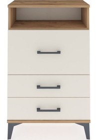 Resim Arges Komodin Tek Raflı 3 Çekmeceli 60x30x96 Çam-aytaşı Çam 