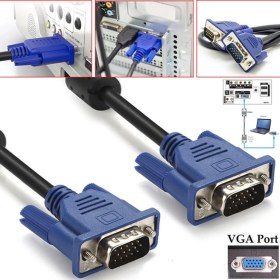 Resim Compaxe 4K Destekli Çift Filtreli 10 Metre Vga Kablosu Ekran Lcd Monitör Projeksiyon Bağlantı Kablosu 