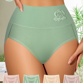Resim 4 Adet QUASTI Yüksek Belli Külot Kadınlar için, Seksi Çiçek Desenli, Pamuk Astarlı, Nefes Alabilir Konfor, Karın Kontrolü, Kalça Kaldırıcı İç Çamaşırı Temel Özellikleri 