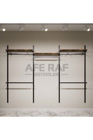 Resim AFE DEKOR Askılık Sistemi, Giyinme Odası Raf-askılık Sistemi , Raf Sistemi ,mağaza Raf Sistemi 185x200 Cm 