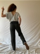 Resim FAMOMFASHION Crop Bluz Arka V Yaka 