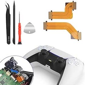 Resim R2 L2 L1 R1 Flex Kablo Sony Playstation 5 PS5 için Konnektör Kablosu Değiştirme PS5 Kolu Denetleyici Tetik Düğmesi Şerit Kablo (Sol ve Sağ) 