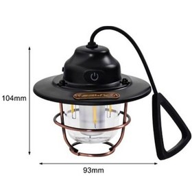 Resim Techmrt Usb Şarjlı Retro Led Kamp Feneri 4 Işık Modu, Su Geçirmez, Taşınabilir Çok Renkli 