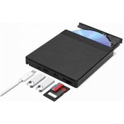 Resim Alfalink AL-DVD20 USB + Type-C 3.0 Kart Okuyuculu Taşınabilir DVD Optik Sürücü 