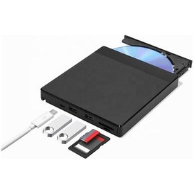 Resim Alfalink AL-DVD20 USB + Type-C 3.0 Kart Okuyuculu Taşınabilir DVD Optik Sürücü 