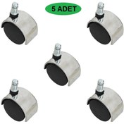 Resim OFİS Koltuk Tekerleği 50 Mm Pimli (krom)(5 Adet) 