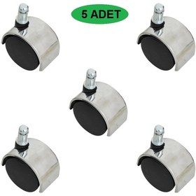 Resim OFİS Koltuk Tekerleği 50 Mm Pimli (krom)(5 Adet) 