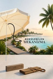 Resim Lucky Love Plaj Bahçe Balkon İçin Bükülebilen Şemsiyesi İnce Branda Kumaş - 2 Metre Yükseklik / 200 Cm Genişlik 