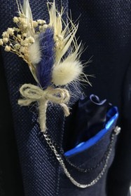 Resim Limelia Mor Çiçek Detaylı Damat ve Sağdıç Yaka Çiçeği 1 Adet 