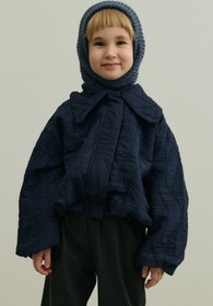 Resim Örme Çocuk Balaclava Bere İndigo - İndigo / 1-4 Yaş 