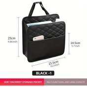 Resim Hightower Siyah Çok Amaçlı Araç Koltuğu Depolama Çantası Pu Deri Çöp Saklama Torbası 