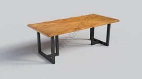 Resim NTConcept Vinne Doğal Ahşap Yemek Masası - AMZ-MYM0037 (85 x 180 cm) 