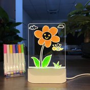 Resim 1 adet Not Panosu, 7 Kalemli Yaratıcı LED Gece Işığı USB Mesaj Panosu Tatil Işıkları ile Hediye için Kız Arkadaş Dekoratif Gece Lambası 