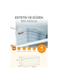 Resim Vienev 4'lü 8,2 Litre Saklama Kutusu Beyaz Beyaz 