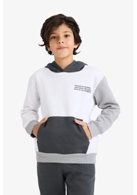 Resim Defacto Erkek Çocuk 2li Takım Baskılı Kapüşonlu Sweatshirt Jogger Eşofman Altı C8316a825cwwt36 Beyaz-wt36 