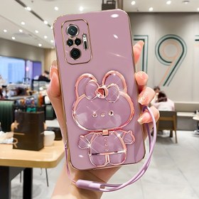Resim Redmi Note 10/10S/10 Pro, Note 9 Pro, Note 8/8 Pro, Note 7 için Sevimli Karikatür Makyaj Aynası Tutucu, Düşmeye Karşı Koruyucu, Elektro Kaplama Yumuşak Kabuk ve Boyun Askılı 2024 Yeni Cep Telefonu Kılıfı 