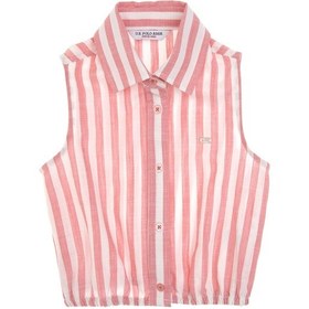 Resim U.S. Polo Assn. Kız Çocuk Pembe Çizgili Kolsuz Gömlek 50306618-VR041 
