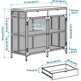 Resim Fjällbo Konsol, Siyah, 47x111x95 Cm Meridyendukkan Rustik , Masif Ahşap Kahve Köşesi 