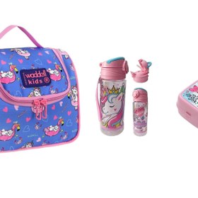 Resim Waddell Unicorn Anaokul Çantası-Beslenme Çantası Su matarası ve Beslenme Kabı 
