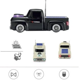 Resim Torima D44 Siyah Kamyon Bluetooth Hoparlör Fm-Usb-Tf Destekli Güneş Enerjili Speaker 