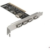 Resim Pci 4+1 5 Port Usb 2.0 Çoklayıcı Çoğaltıcı Kart 