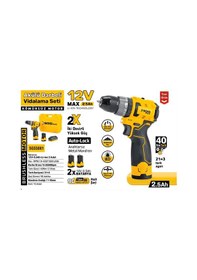 Resim Sgs SGS5081 12 V 2 2.5 Ah Kömürsüz Motor Akülü Darbeli Vidalama Seti 