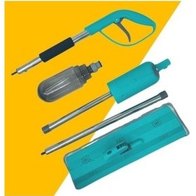 Resim Ams Net Döner Başlıklı Spreyli Mop Parke Ahşap Fayans Temizleyici Su Hazneli Sihirli Paspas Mavi 