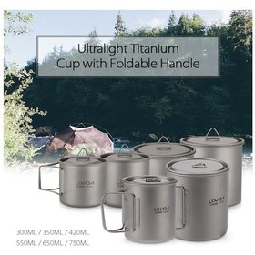Resim Ultralight Titanyum Bardak Açık Taşınabilir Kamp Piknik Su Bardağı Kupa Katlanabilir Saplı 300ml / 350ml / 420ml / 550ml / 650ml / 750ml Gümüş 