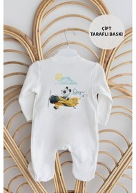 Resim Lilabio %100 Organik Isme Özel Isimli 10lu Hastane Çıkışı Panda Ekru 