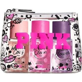 Resim Victoria's Secret Pink Beach Flower + Fresh&Clean + Warm&Cozy Vücut Spreyi 3 x 75 ML 