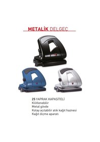 Resim Gıpta Delgeç Metalik Mavi 25 Sayfa Kapasiteli F0250 Serisi 