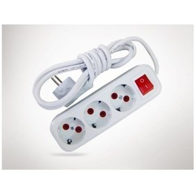Resim pazariz 3mt Kablolu Anahtarlı 3 Lü Topraklı Grup Priz 