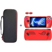 Resim Cbtx Asus Rog Ally Oyun Konsolu Saklama Çantası İçin Silikon Kılıf Kapaklı Taşınabilir Taşıma Çantası - Kırmızı 