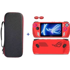 Resim Cbtx Asus Rog Ally Oyun Konsolu Saklama Çantası İçin Silikon Kılıf Kapaklı Taşınabilir Taşıma Çantası - Kırmızı 