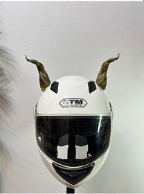 Resim Motor & Motosiklet Bükülmüş Gold Boynuz Kask Dış Aksesuarı Diğer 